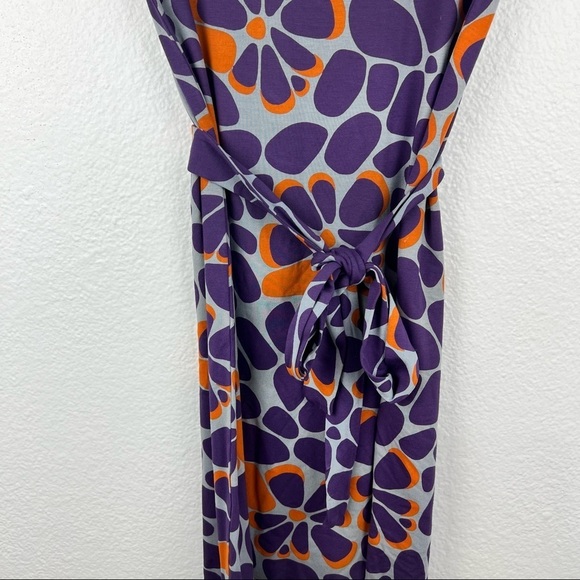 MARIMEKKO Steppi Jersey Dress with Removable Tie Belt, Purple Orange, XXS - Picture 6 of 10